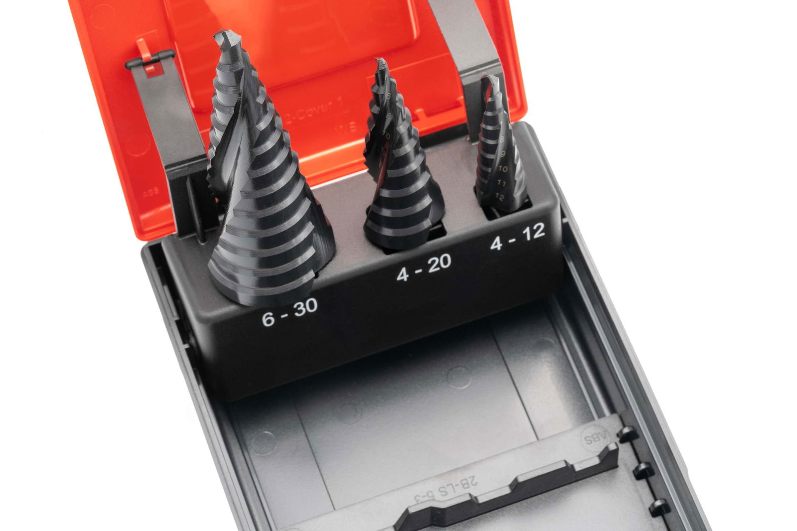 Set di punte a gradino HSS-TiAlN 4 - 30 mm (4-12) (4-20) (6-30) – Immagine 4