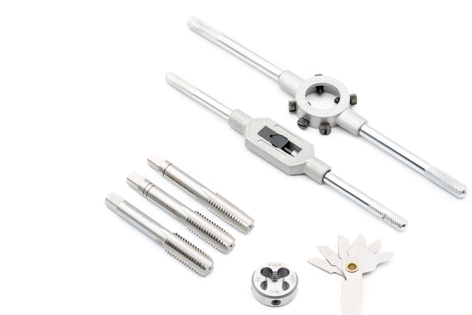 BAER Kit de tarauds à main HSS | Filières | Outils : M 3 – 12  – Image 6