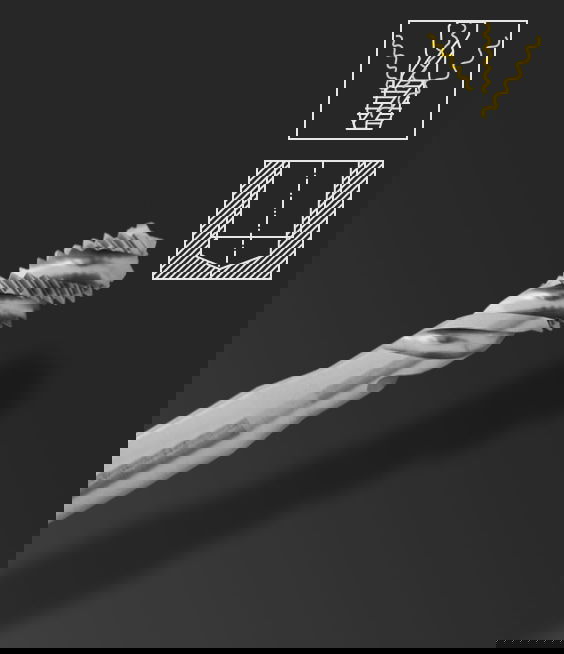 Illustration of Form C spiral flutes - blind hole
