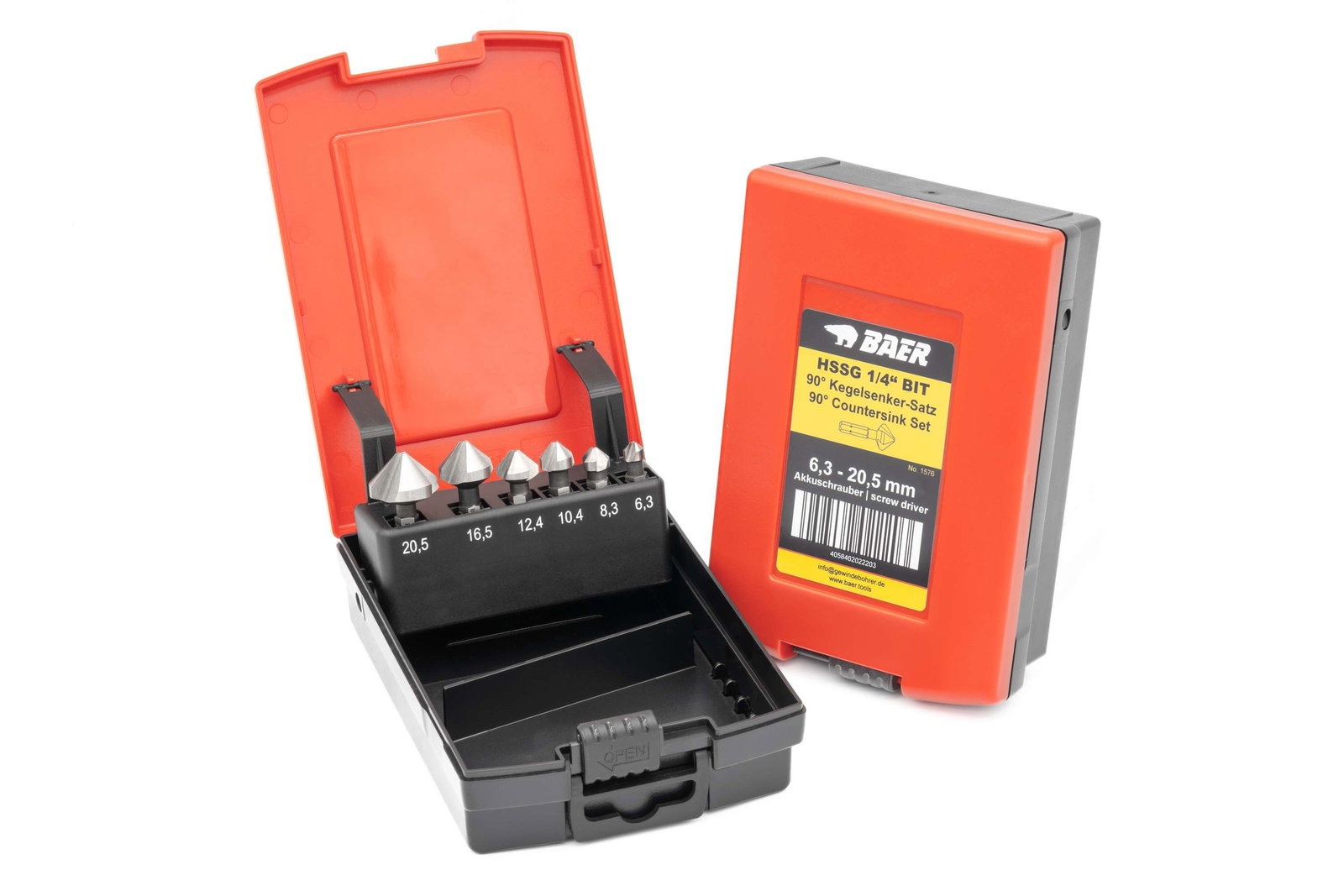 HSSG Set di svasature a 90° da 6,3 a 20,5 mm - per avvitatore a batteria