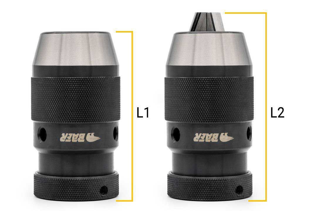 BAER Drill Chuck 0.2 - 16 mm | incl. taper shank arbor: MT 1 | keyless drill chuck