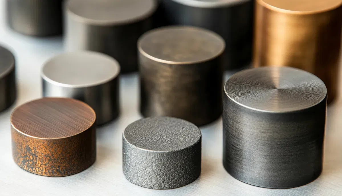 Verschiedene Metallproben in Zylinderform
