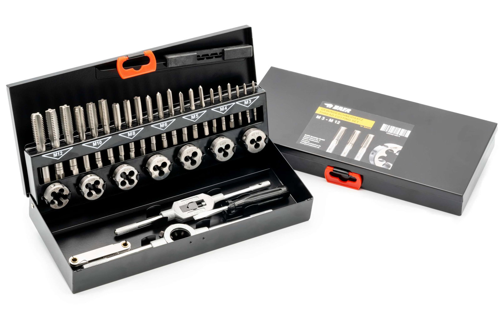 BAER Kit de tarauds à main HSS | Filières | Outils : M 3 – 12  – Image 1