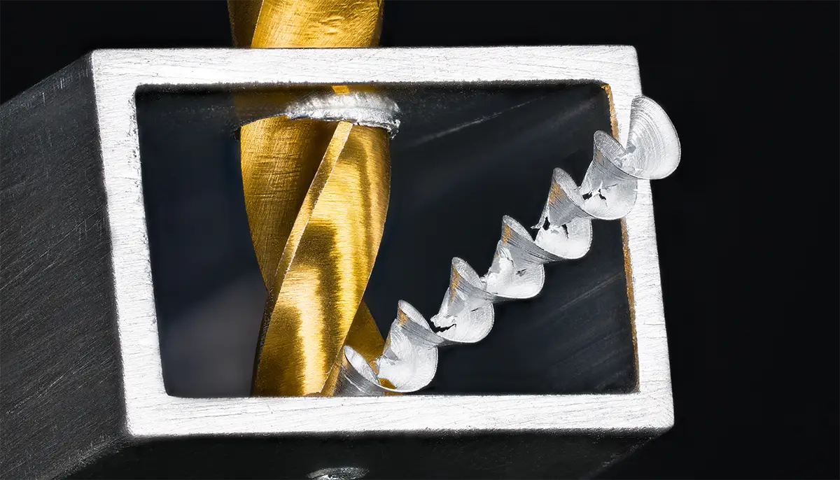 Spiralspan beim Bohren in Metall