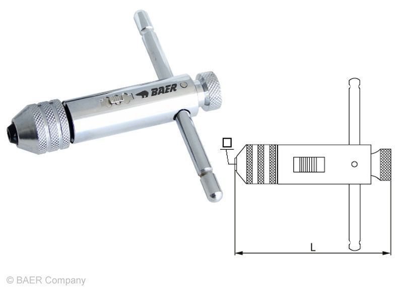 BAER tool holder short with ratchet M 13-20 | 1/8-3/8