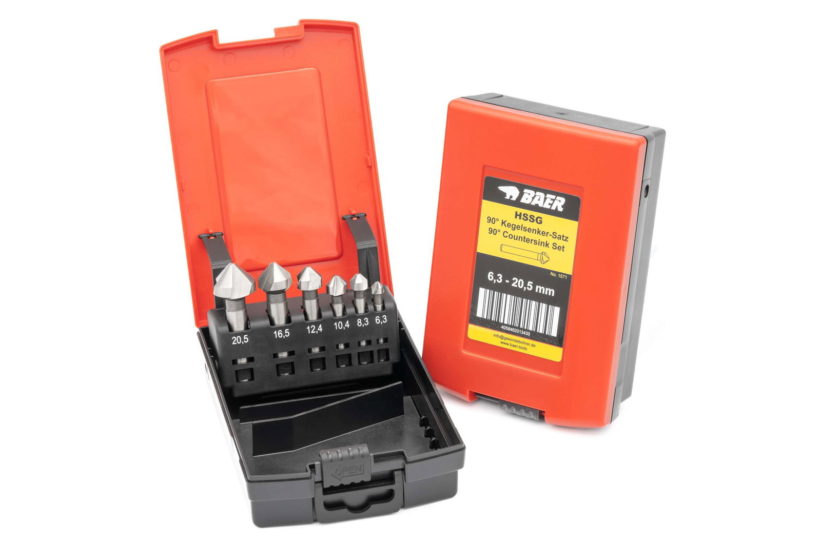 HSSG 90° Set per svasatura 6,3 - 20,5 mm