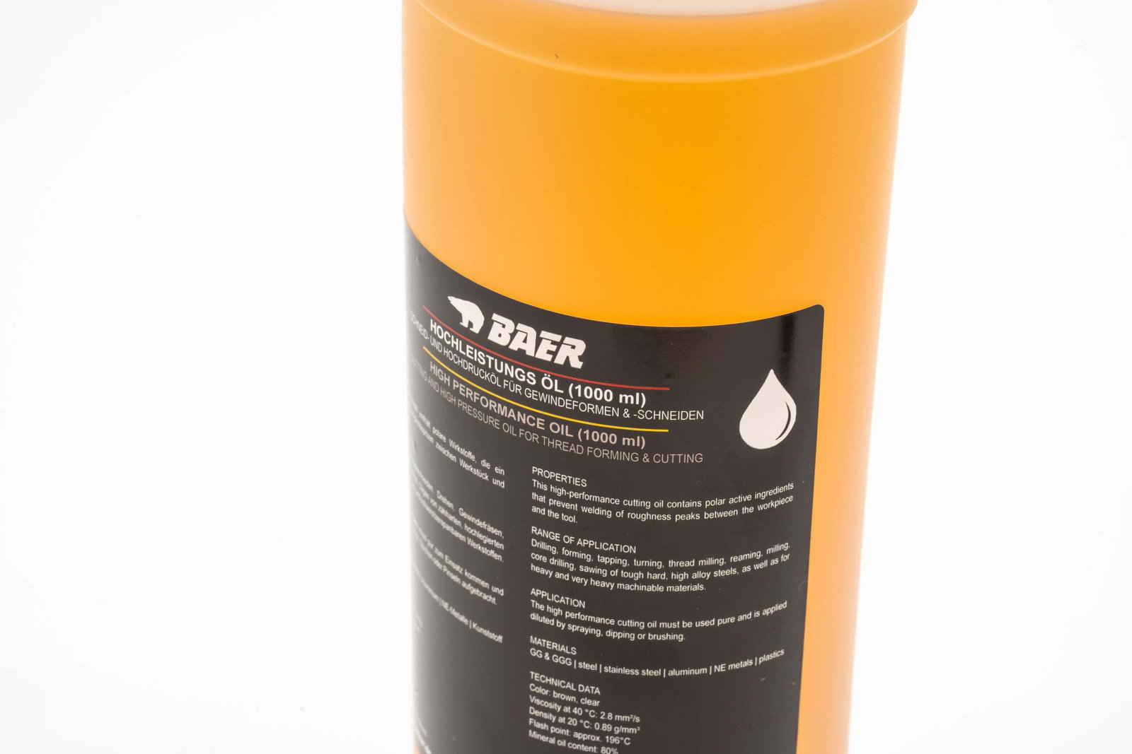 BAER Huile haute performance 1000 ml pour le taraudage & le filetage – Image 2