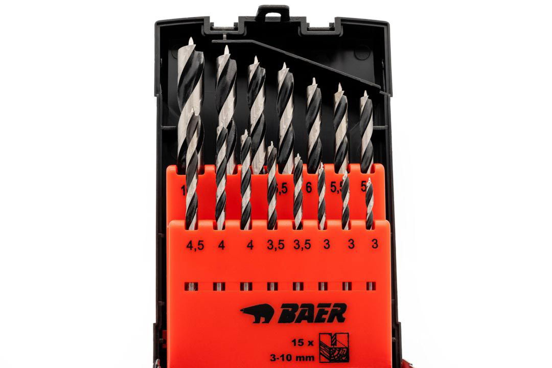 Wood Drill Bit Set (15 pcs.) 3 - 10 mm