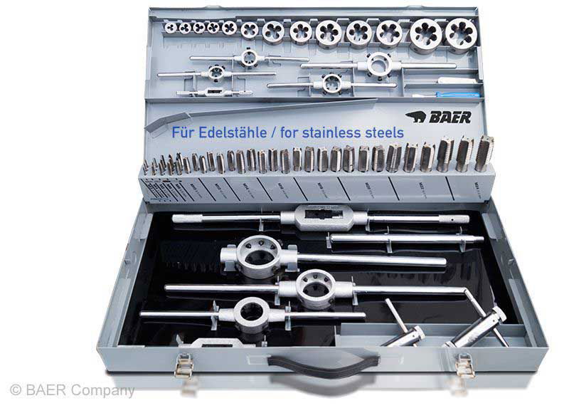BAER SET HSSE ACIER INOX Tarauds manuels | Filières | Outils : M 3 - 24 BAER SET HSSE ACIER INOX Tarauds manuels | Filières | Outils : M 3 - 24