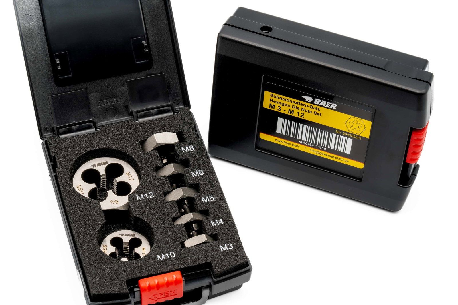 BAER SET HSS: Ecrous de coupe hexagonaux : M 3 - 12