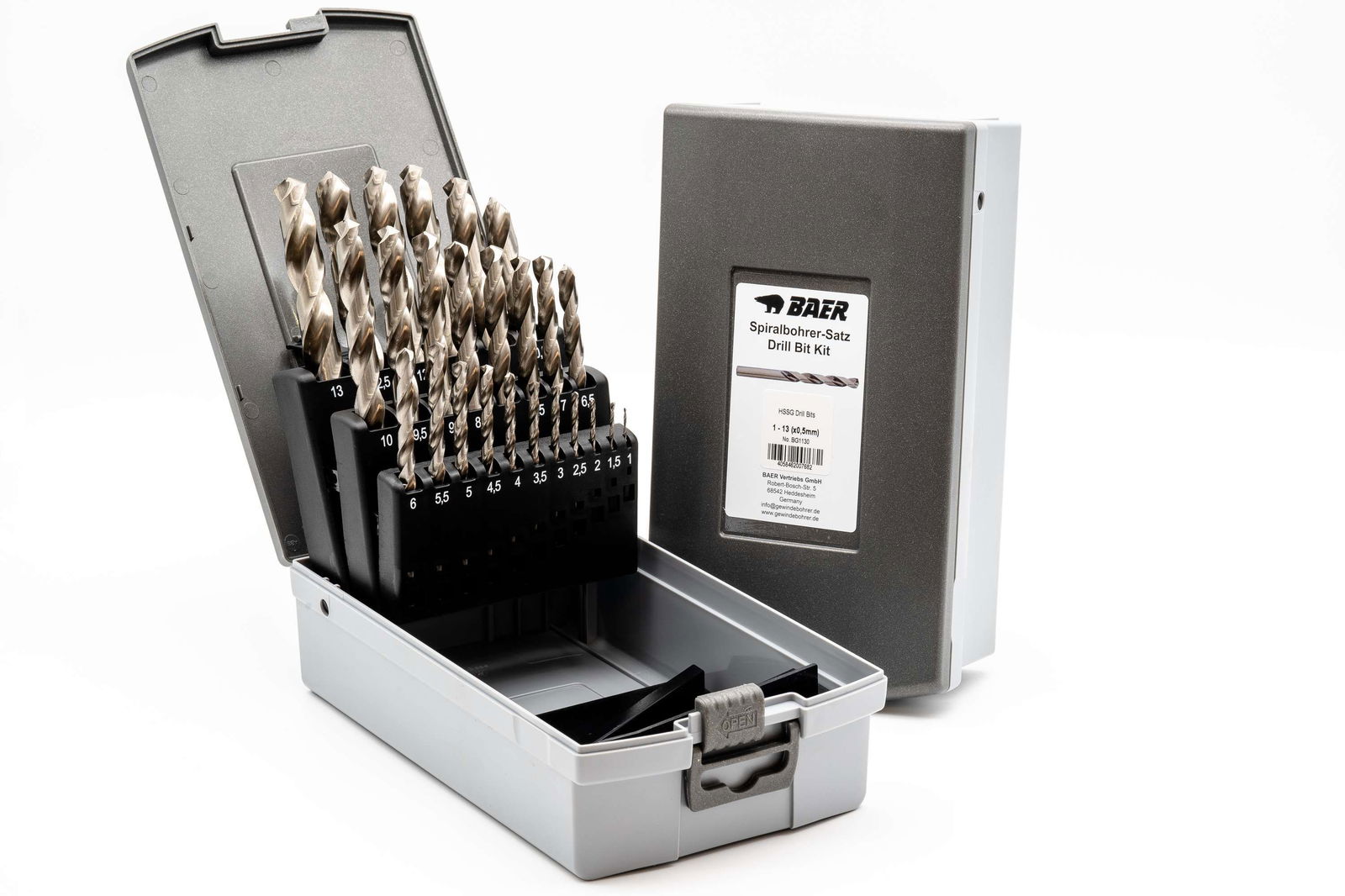BAER HSSG Bohrer Satz 1–13 mm (0,5 mm steigend)