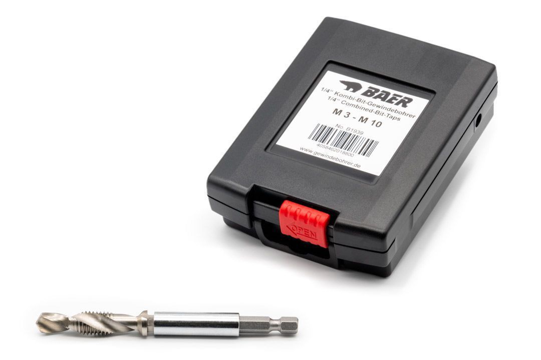 BAER Set HSSG: Bit-Combined Machine Taps for electric screw driver M 3 - 10