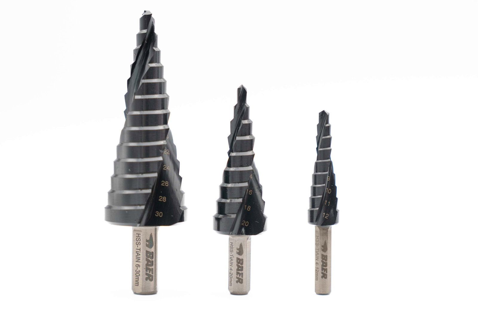 HSS-TiAlN Stufenbohrer Satz 4 - 30 mm (4-12) (4-20) (6-30) – Bild 7