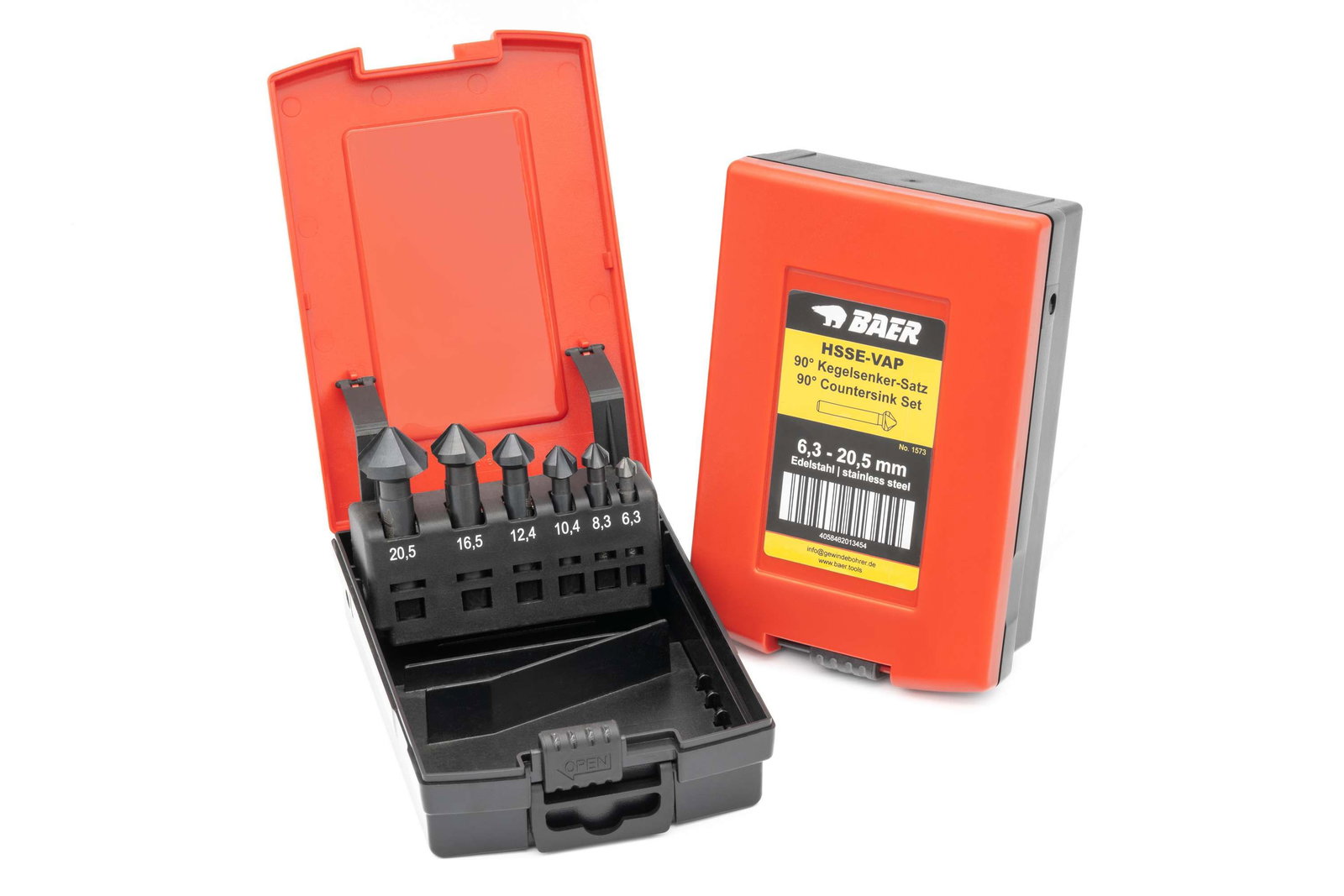 HSSE-VAP Set di svasatori a 90° da 6,3 a 20,5 mm - per acciaio inox