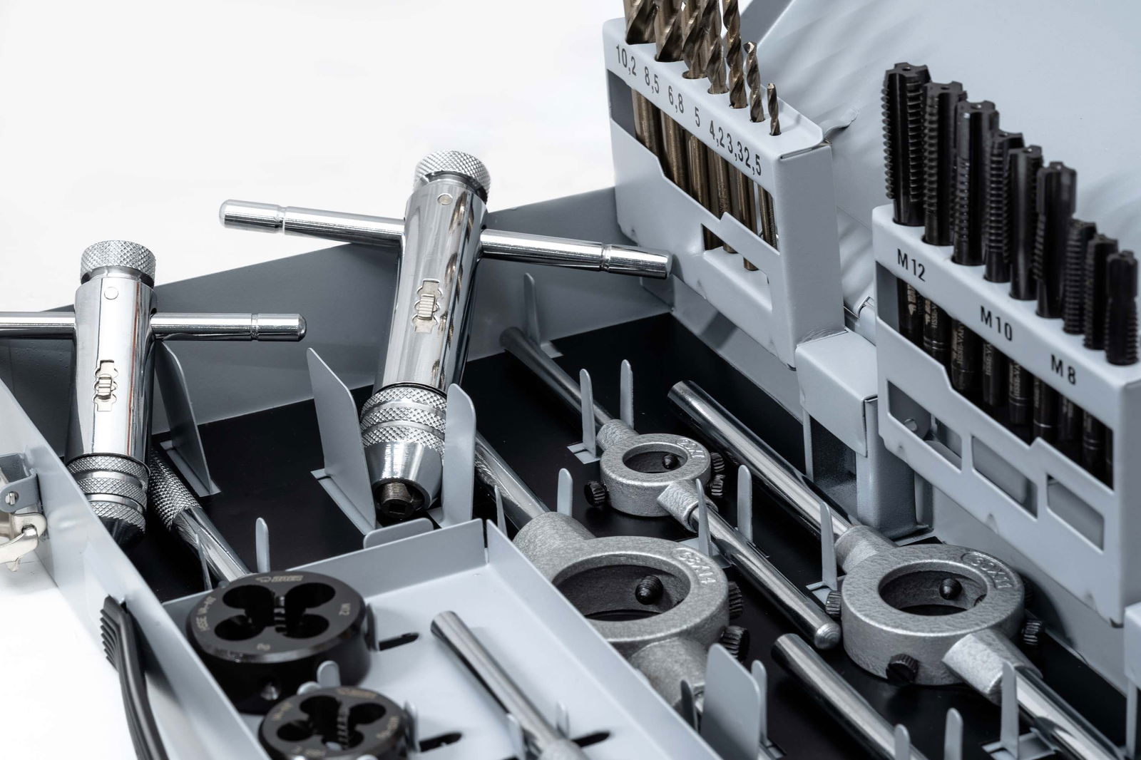 BAER SET HSSE EDELSTAHL Handgewindebohrer | Schneideisen | Werkzeuge : M 3 - 12 – Bild 7