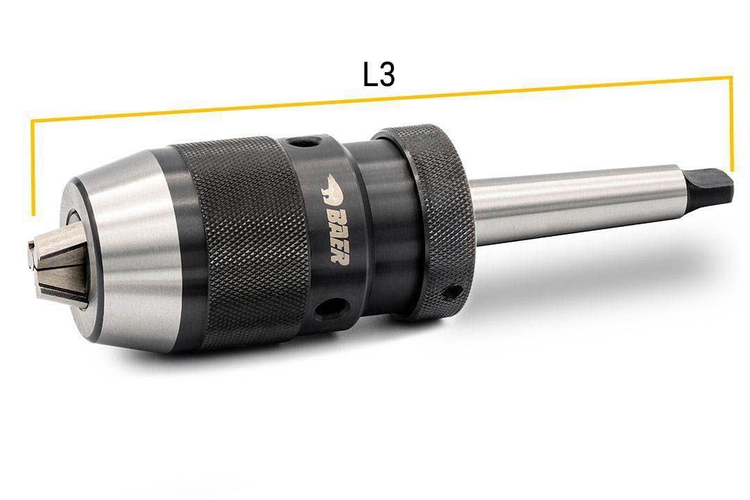 BAER Drill Chuck 0.2 - 16 mm | incl. taper shank arbor: MT 1 | keyless drill chuck