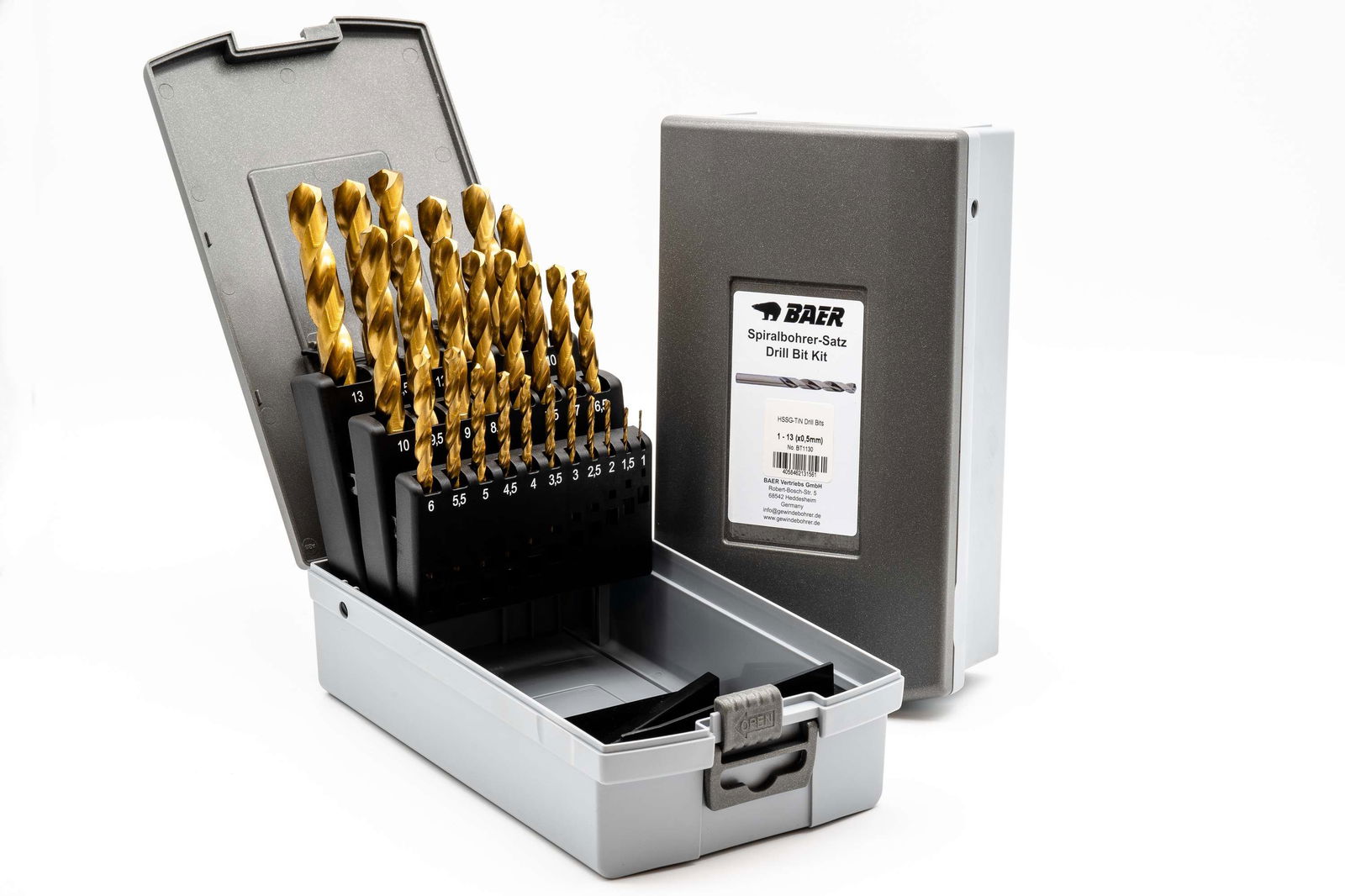 HSSG-TIN Bohrer Satz (0,5mm steigend) 1 - 13 mm