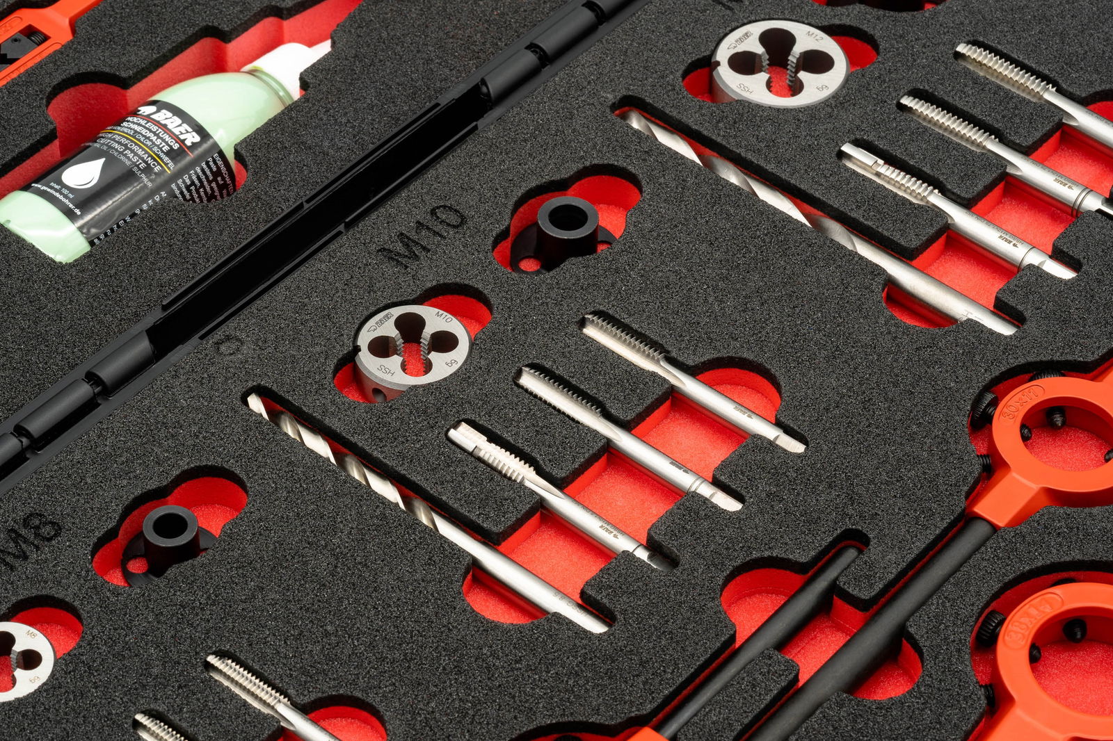 BAER ULTRA SET HSS Handgewindebohrer | Schneideisen | Werkzeuge | Schneidpaste: M 3 - 12