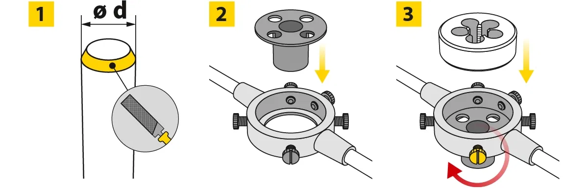 Schritte zur Vorbereitung und Montage einer Schneideisenhalterung