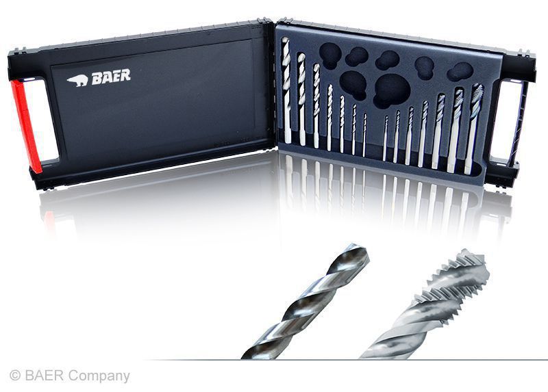 BAER Set HSSG: Machine Taps blind holes | drill bits: M 3 - 12