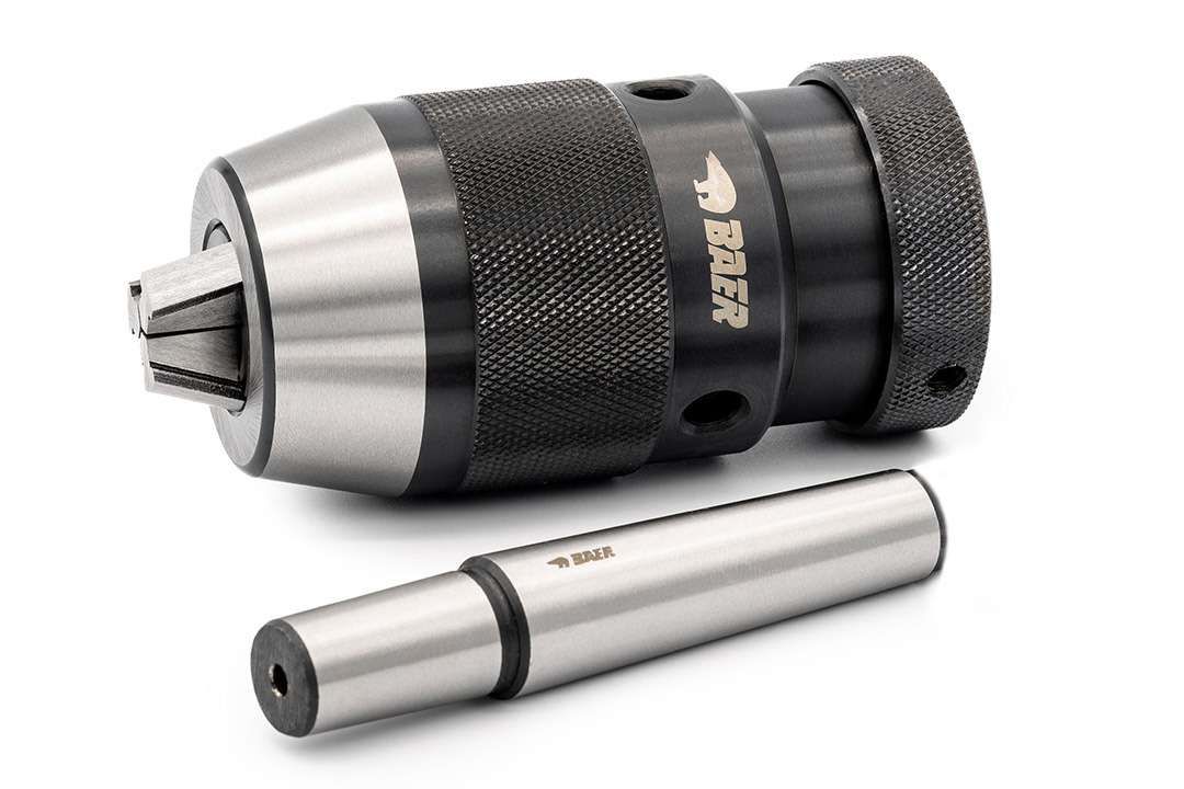BAER Drill Chuck 0.2 - 16 mm | incl. taper shank arbor: MT 2 | pull-in thread: M 10 | keyless drill chuck