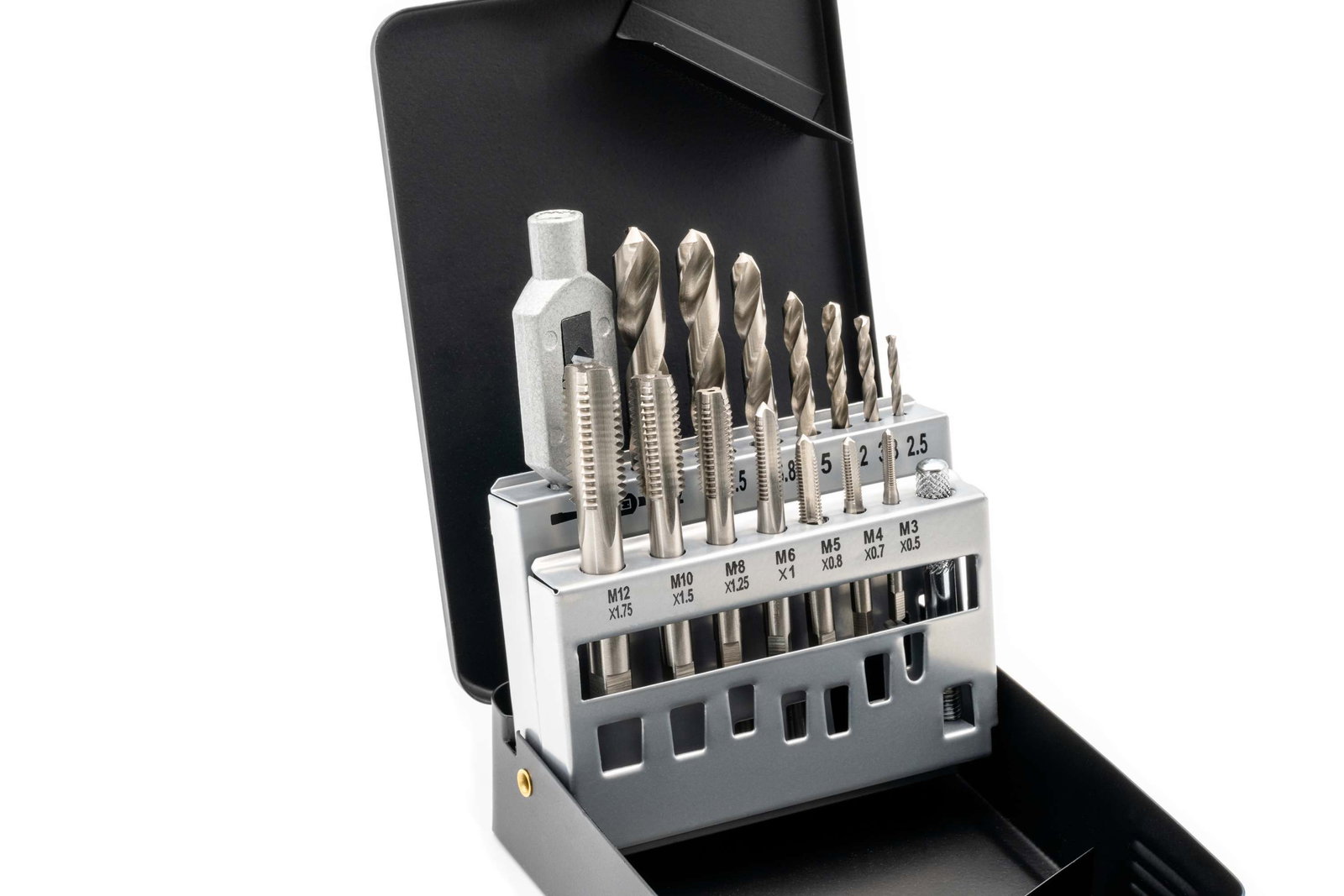 BAER Set HSSG: Short Machine Taps | drill bits | tap holder: M 3 - 12