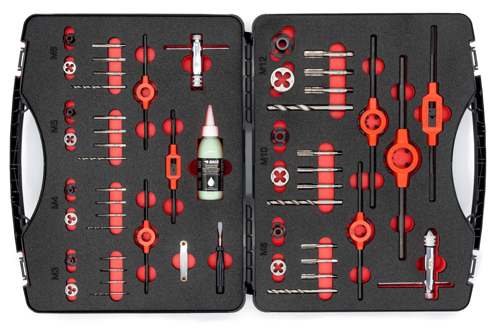 Kit de tarauds à mains BAER ULTRA HSS | Filières | Outils | Pâte de coupe : M 3 - 12 BAER