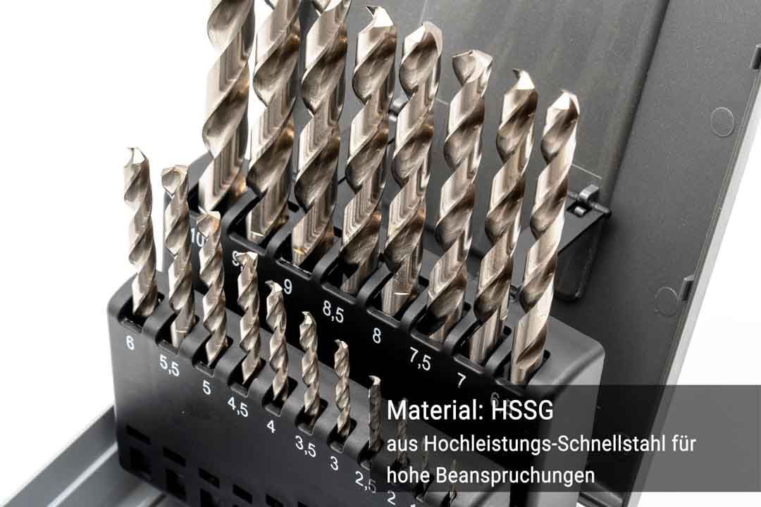 HSSG Bohrer Satz (0,5mm steigend) 1 - 10 mm