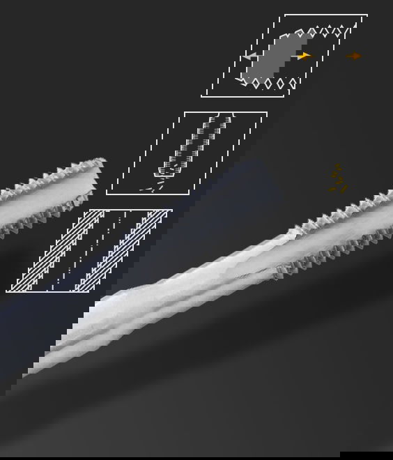 Illustration of Form A long chamfer - through hole