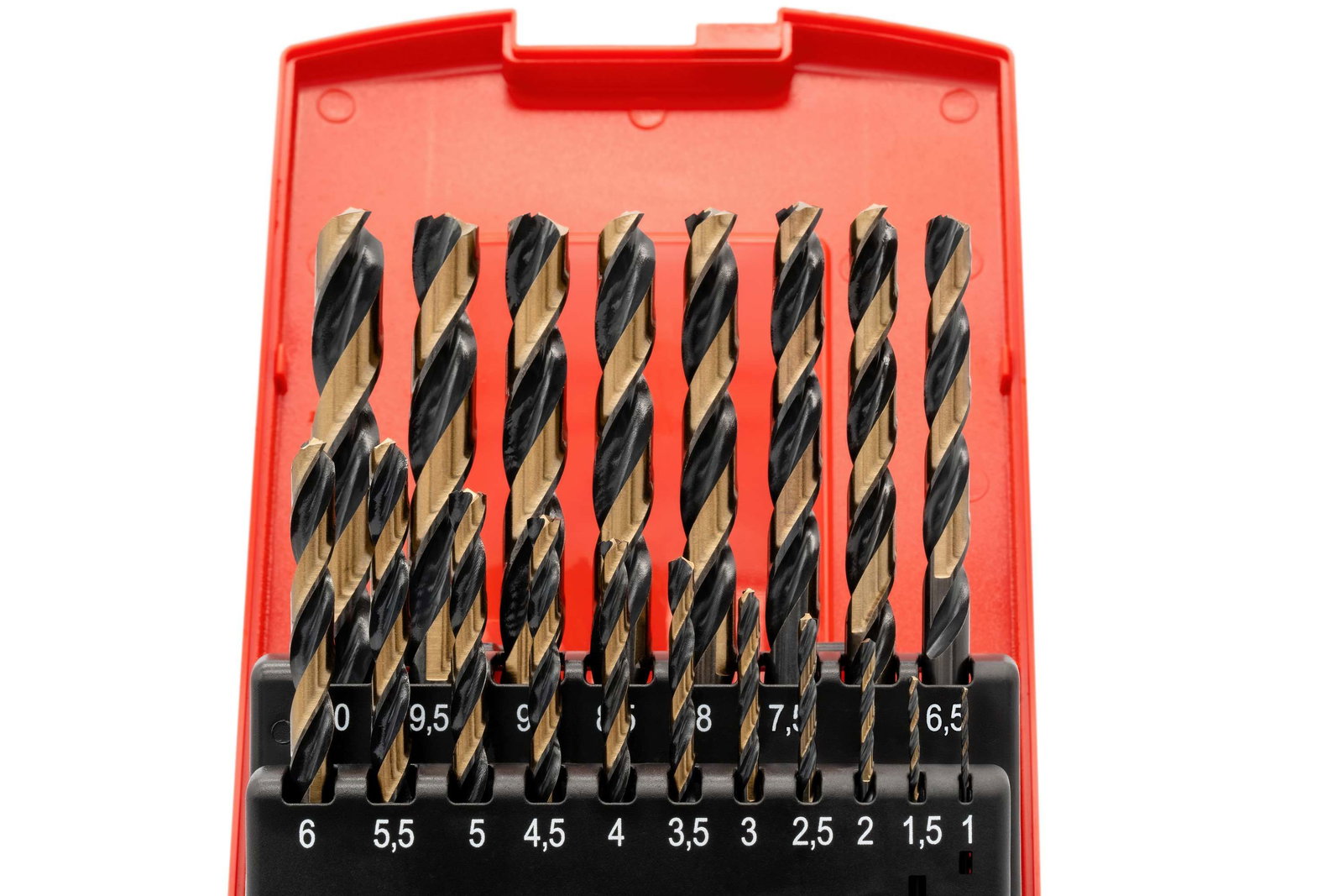 HSSE Power-Bohrer Satz (0,5mm steigend) 1 - 10 mm mit Dreiflächenschaft