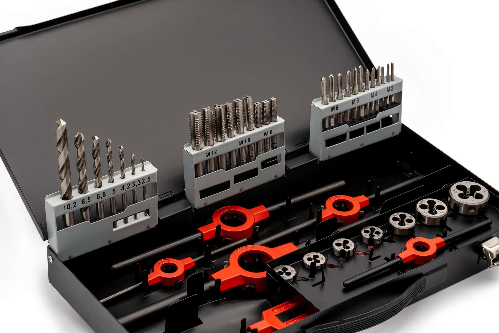 BAER SET HSS LINKS Handgewindebohrer | Schneideisen | Werkzeuge : M 3 - 12