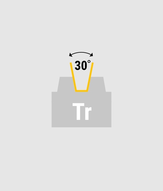 Illustration of Tr - trapezoidal thread